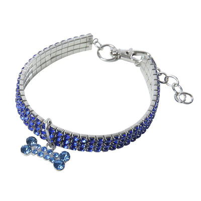 Bling Rhinestone Dog Collar with Leash for Small Dogs - Fullshopping