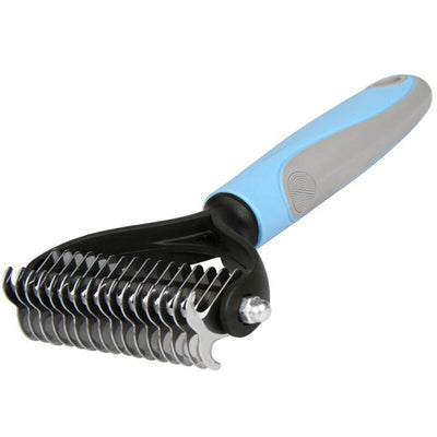 Grooming Brush For Pet Dog Cat Deshedding Tool Rake Comb Fur Remover Reduce 2-Side Dematting Tool For Dogs Cats Pets Grooming Brush Double Sided Shedding And Dematting Undercoat Rake Hair Removal Comb - Fullshopping