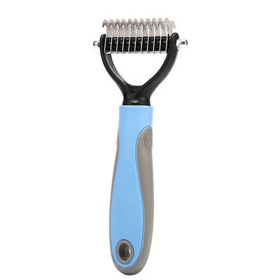 Stainless Double-sided Pet Brush Hair Removal Comb Grooming Dematting Dog Grooming Shedding Tools - Fullshopping