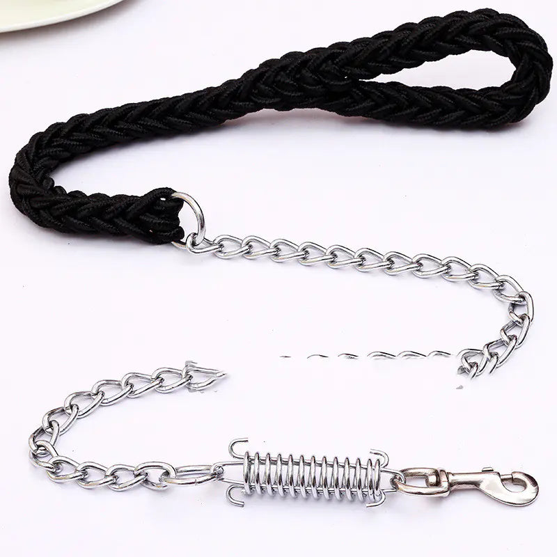 Handwoven Spring Dog Leash with Collar for Large Dogs - Fullshopping