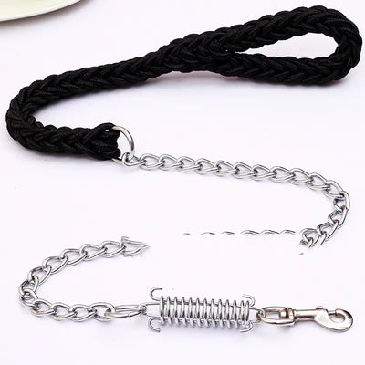 Handwoven Spring Dog Leash with Collar for Large Dogs - Fullshopping