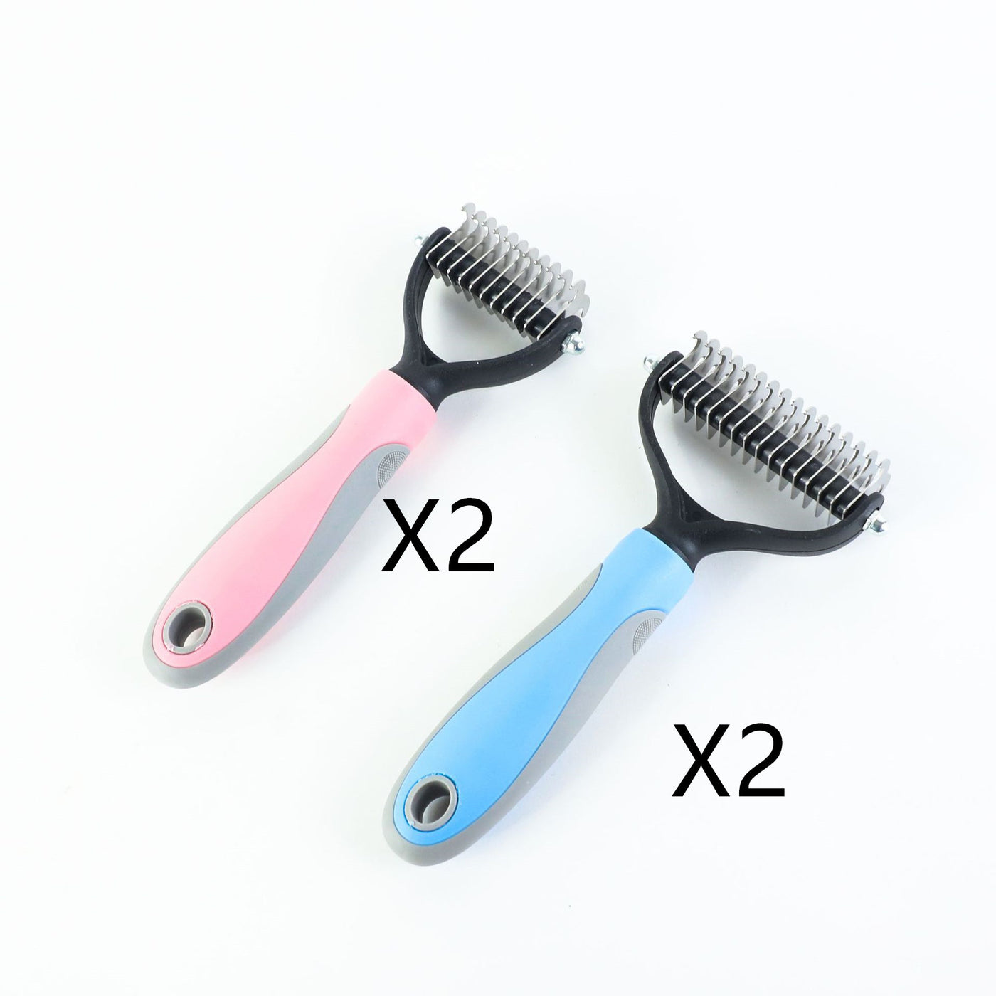 Stainless Double-sided Pet Brush Hair Removal Comb Grooming Dematting Dog Grooming Shedding Tools - Fullshopping