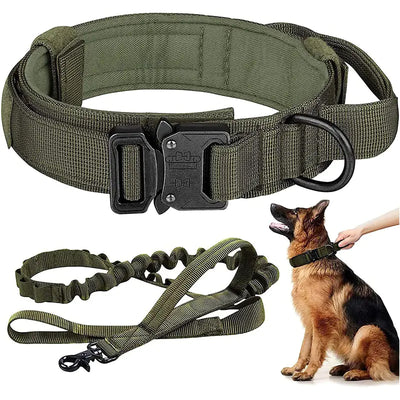 Tactical Outdoor Dog Leash for Large Dogs with Collar - Fullshopping