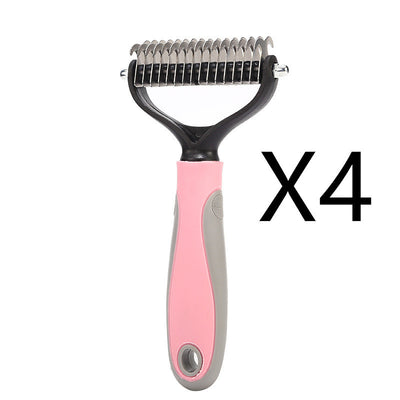 Stainless Double-sided Pet Brush Hair Removal Comb Grooming Dematting Dog Grooming Shedding Tools - Fullshopping