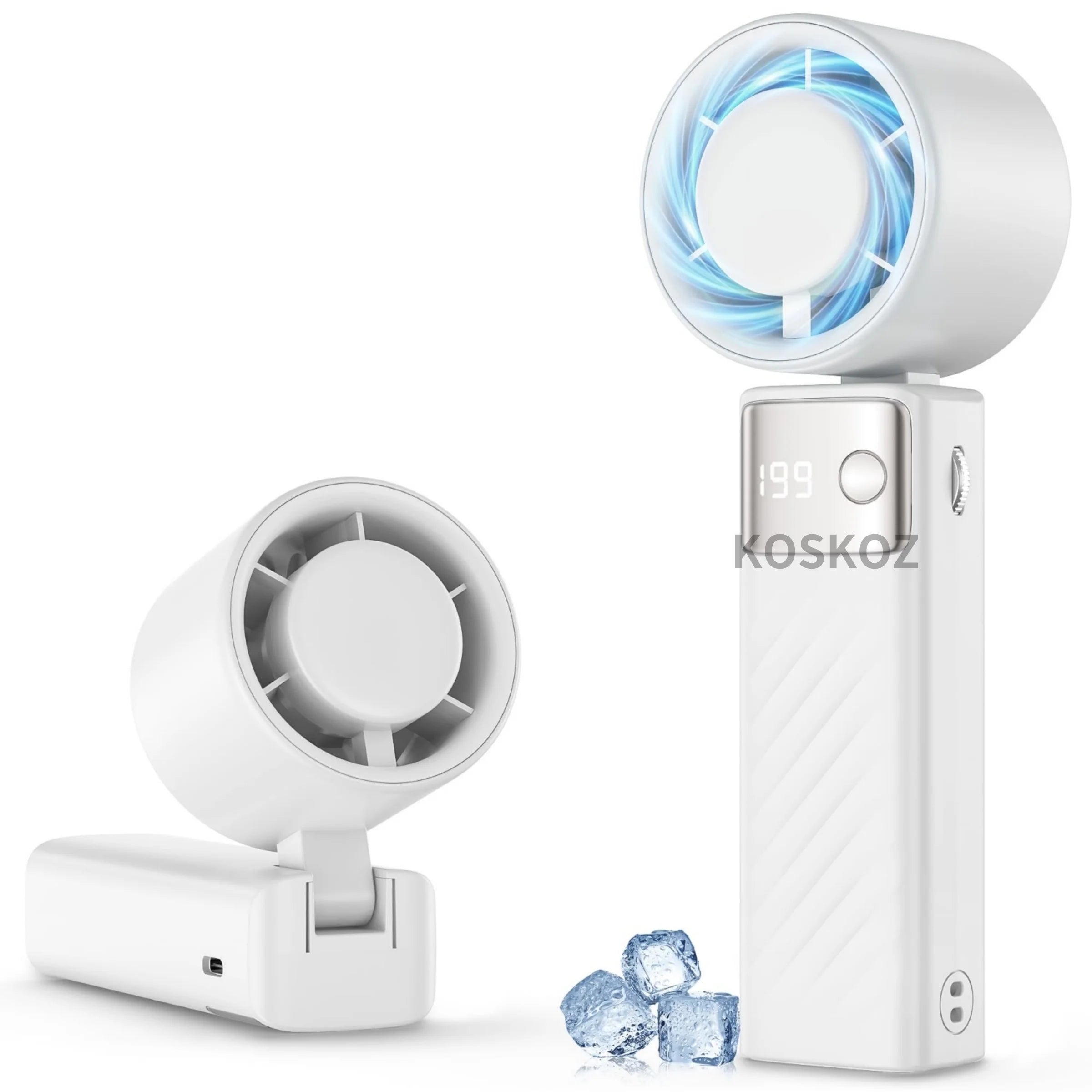 Portable Handheld Turbo Fan - Foldable Mini Fan with Air Turbo Tech, 1-199 Speed Adjustment, Battery-Powered for Indoor/Outdoor - Fullshopping