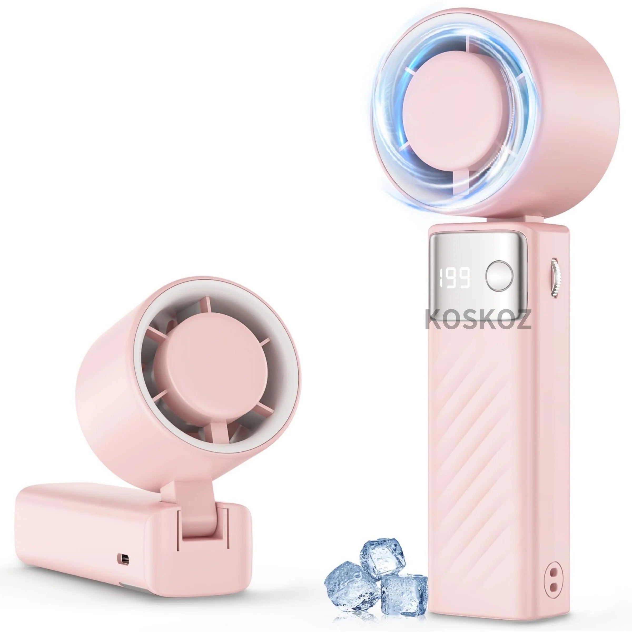 Portable Handheld Turbo Fan - Foldable Mini Fan with Air Turbo Tech, 1-199 Speed Adjustment, Battery-Powered for Indoor/Outdoor - Fullshopping