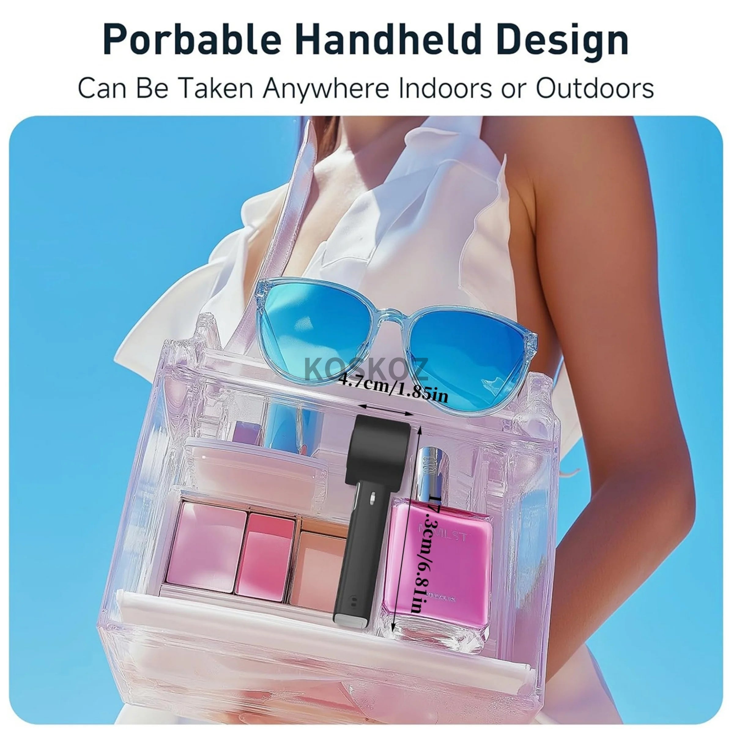 Portable Handheld Turbo Fan - Foldable Mini Fan with Air Turbo Tech, 1-199 Speed Adjustment, Battery-Powered for Indoor/Outdoor - Fullshopping