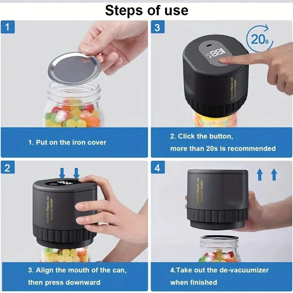 Electric Mason Jar Vacuum Sealer - fullshopping