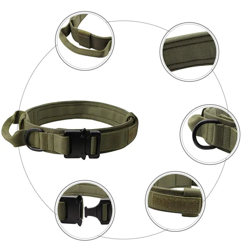 Tactical Outdoor Dog Leash for Large Dogs with Collar - Fullshopping