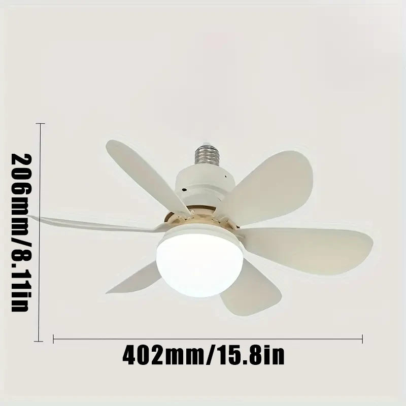 1pcs Ceiling Fans Light E27 LED with Remote Dimming Function Ceiling Fan Light for Bedroom Garage Study Kitchen and Home Use - Fullshopping