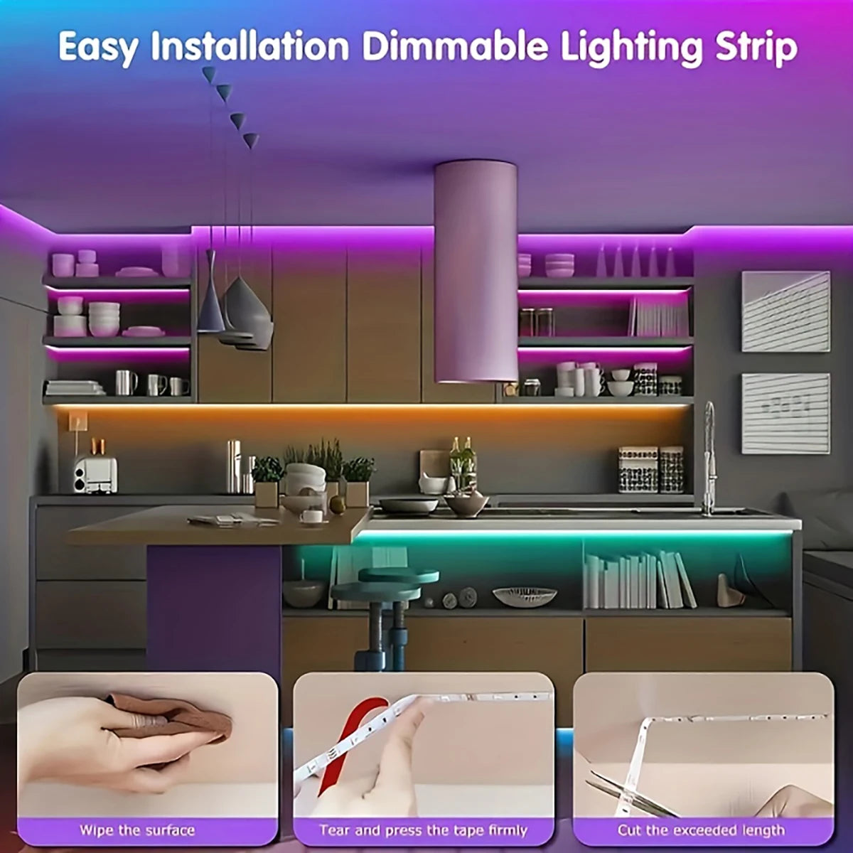 10m 20m Led Strip Lights with 44 Key Remote Control RGB Tape Led Wall Room for Home Bedroom Party Decor TV Backlight - Fullshopping