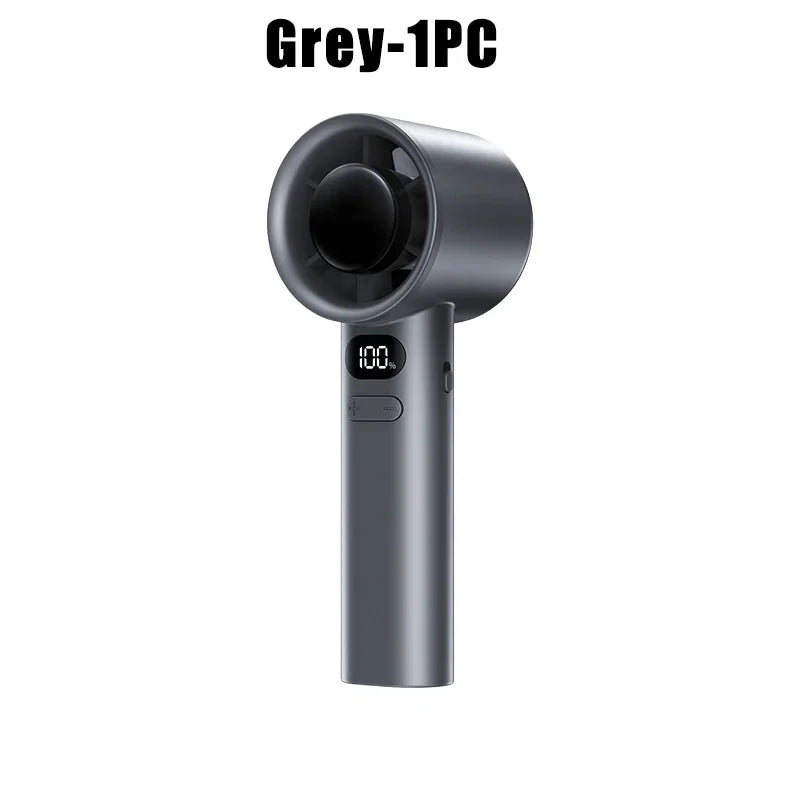 Portable USB Rechargeable Turbo Fan Mini Handheld Display Readout Fan for Outdoor Use Perfect Gift for Kids Car & Girlfriend - Fullshopping