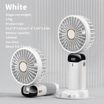 USB Handheld Mini Fan Foldable Portable Neck Hanging Fans - fullshopping