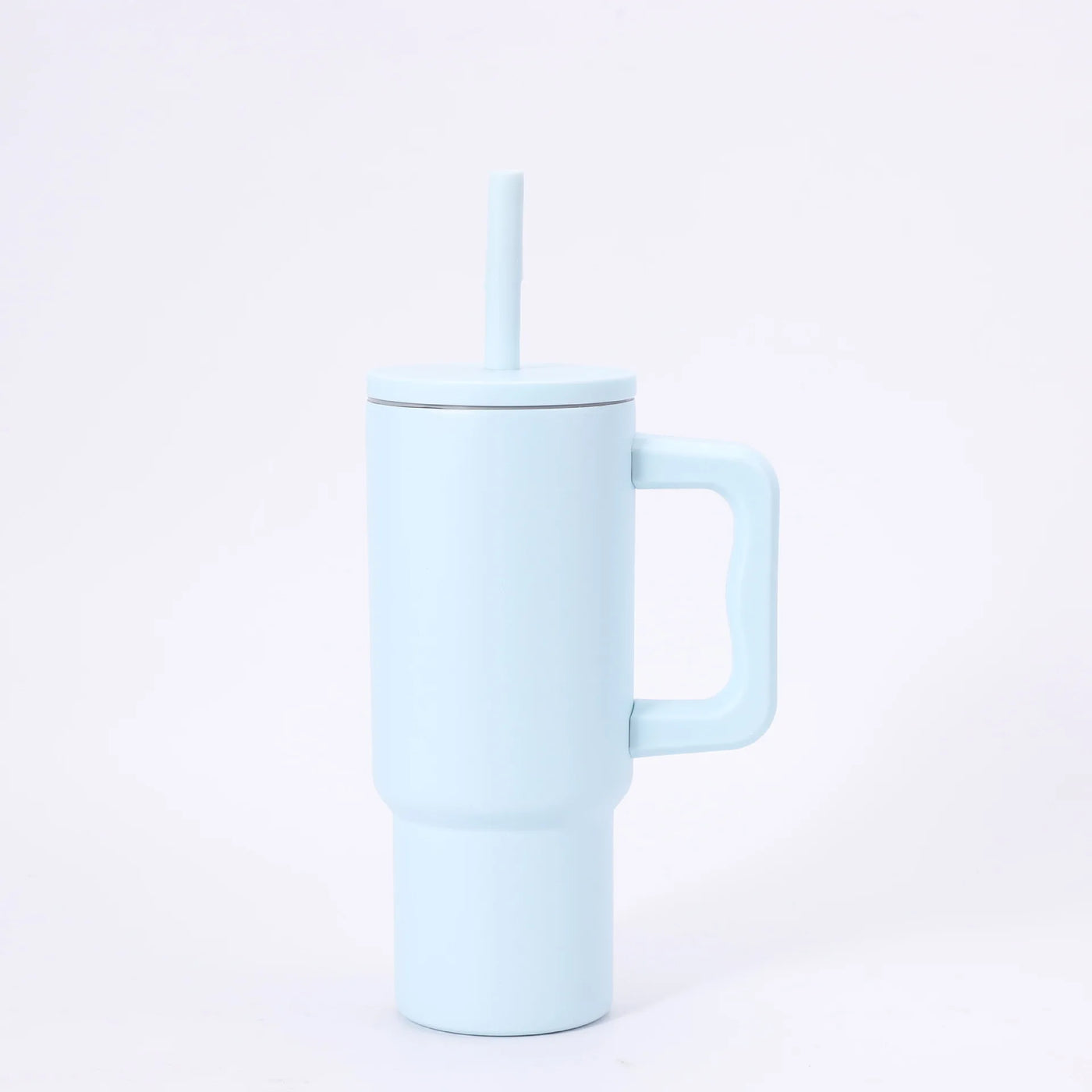 24OZ Car Thermos Cup With Straw Handle,Double Stainless Steel Flasks,Large Capacity Drinkware,Outdoor Ice Bullock Water Bottle - Fullshopping