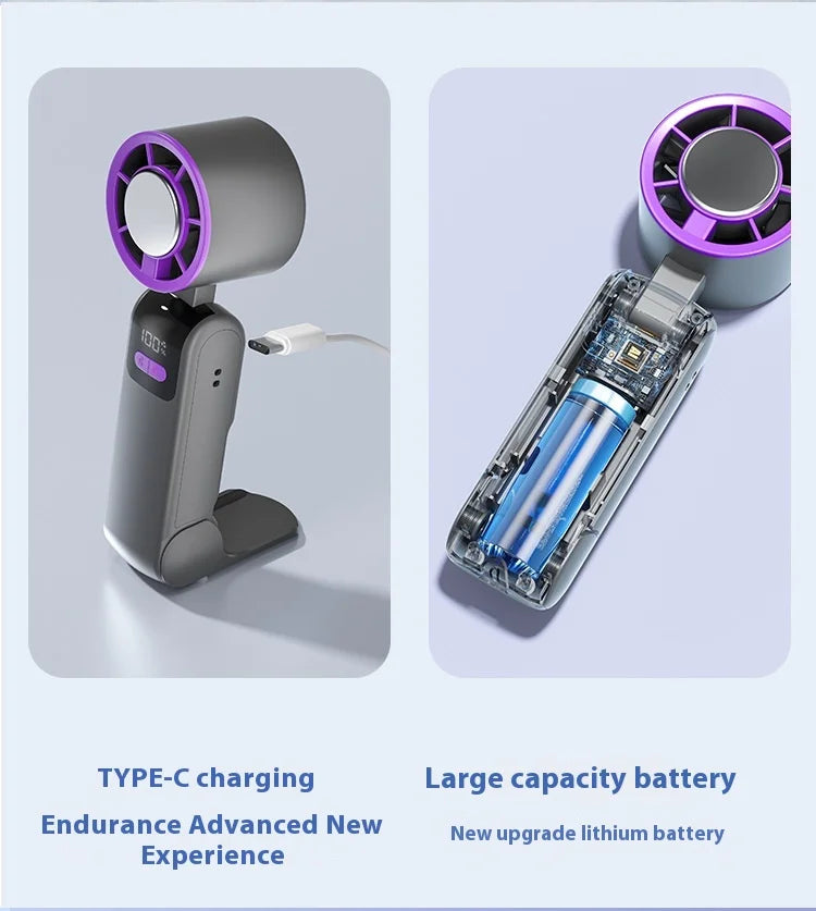 New handheld cooling fan with 100 levels of cooling and folding, portable turbo fan fan - Fullshopping