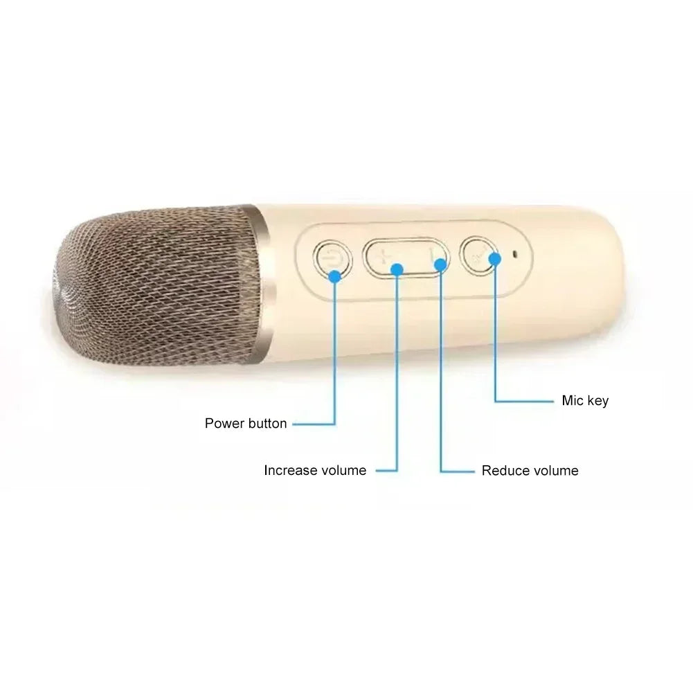 K12 Wireless Bluetooth Speaker Multifunction with 2 Microphone RGB Portable Music Player Karaoke Machine for Child Home Gift - Fullshopping