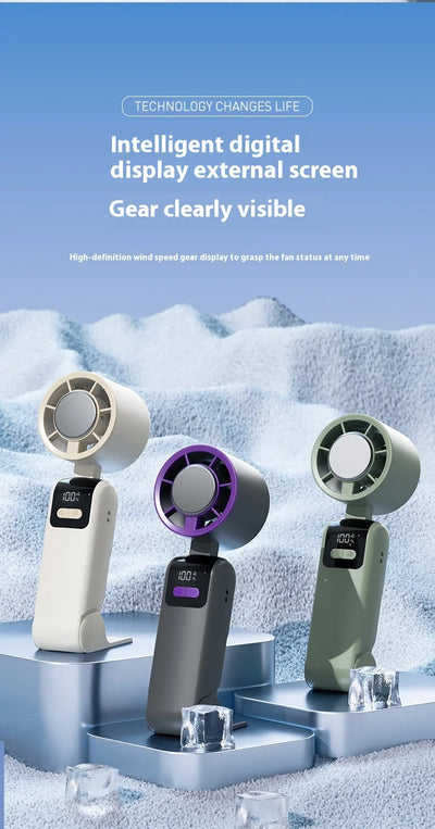 New handheld cooling fan with 100 levels of cooling and folding, portable turbo fan fan - Fullshopping
