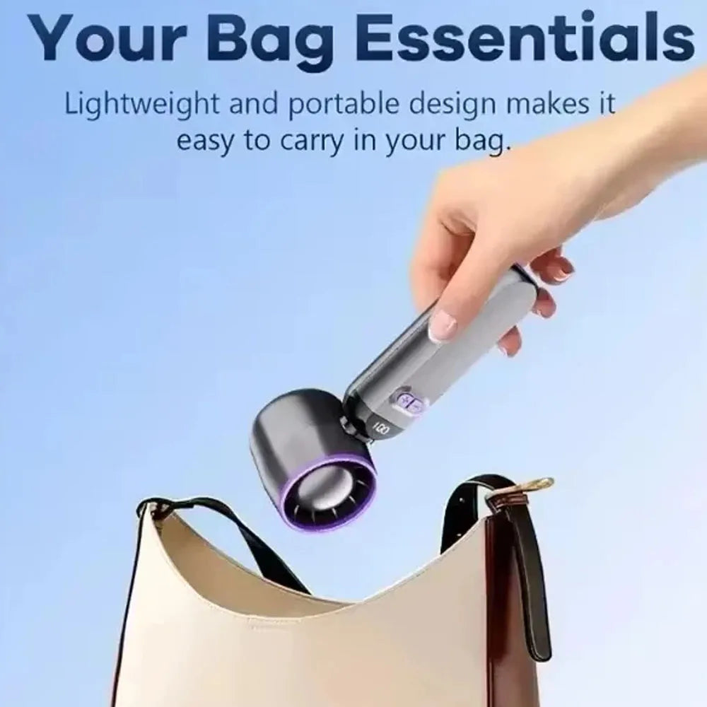 100 Speeds Handheld Fan Turbo Portable Fan With LED Battery Indicator USB Charging Foldable Mini Size For Outdoor Use - Fullshopping