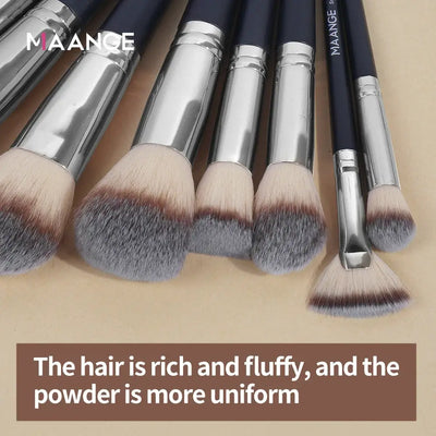 MAANGE 30pcs Professional Makeup Brush Set Foundation Concealers Eye Shadows Powder Blush Blending Brushes Beauty Tools with Bag - Fullshopping