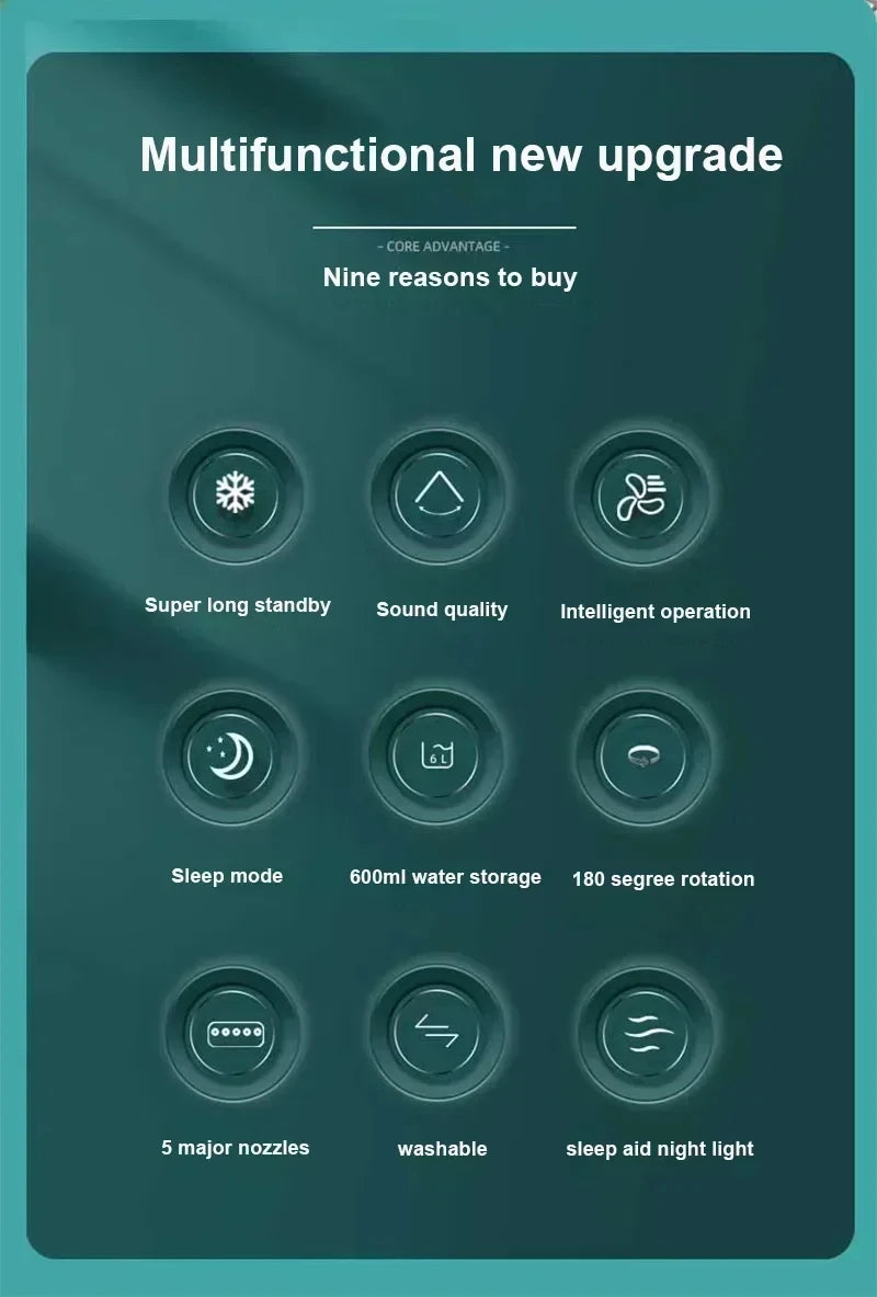 New 3 In 1 Fan AIr Conditioner Household Small Air Cooler LED Night Light Portable Humidifier Air Adjustment Fan Office Home Fan - Fullshopping