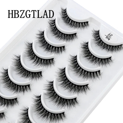 HBZGTLAD 10 pairs Eyelashes 3D Natural Long False Lashes Fluffy Soft Cross Manga Lashes Wispy Natural Eyelash Extension Makeup - Fullshopping