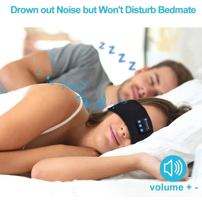 Sleep Mask Bluetooth Sleeping Headphones Headband Thin Soft Elastic Comfortable Wireless Music Headset Eye Mask For Side Sleeper - Fullshopping