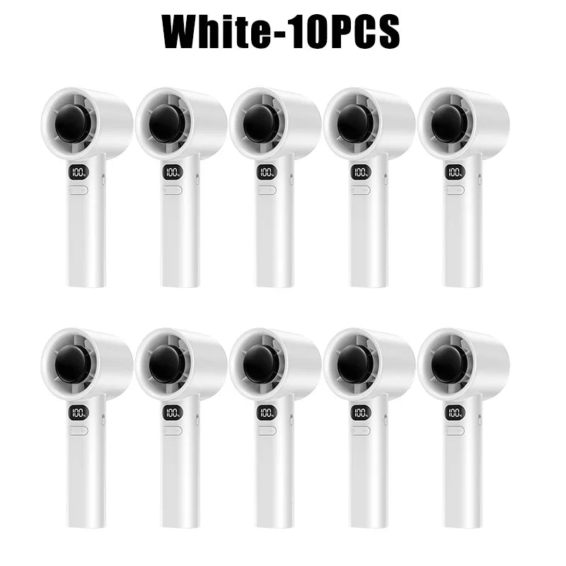 Portable USB Rechargeable Turbo Fan Mini Handheld Display Readout Fan for Outdoor Use Perfect Gift for Kids Car & Girlfriend - Fullshopping