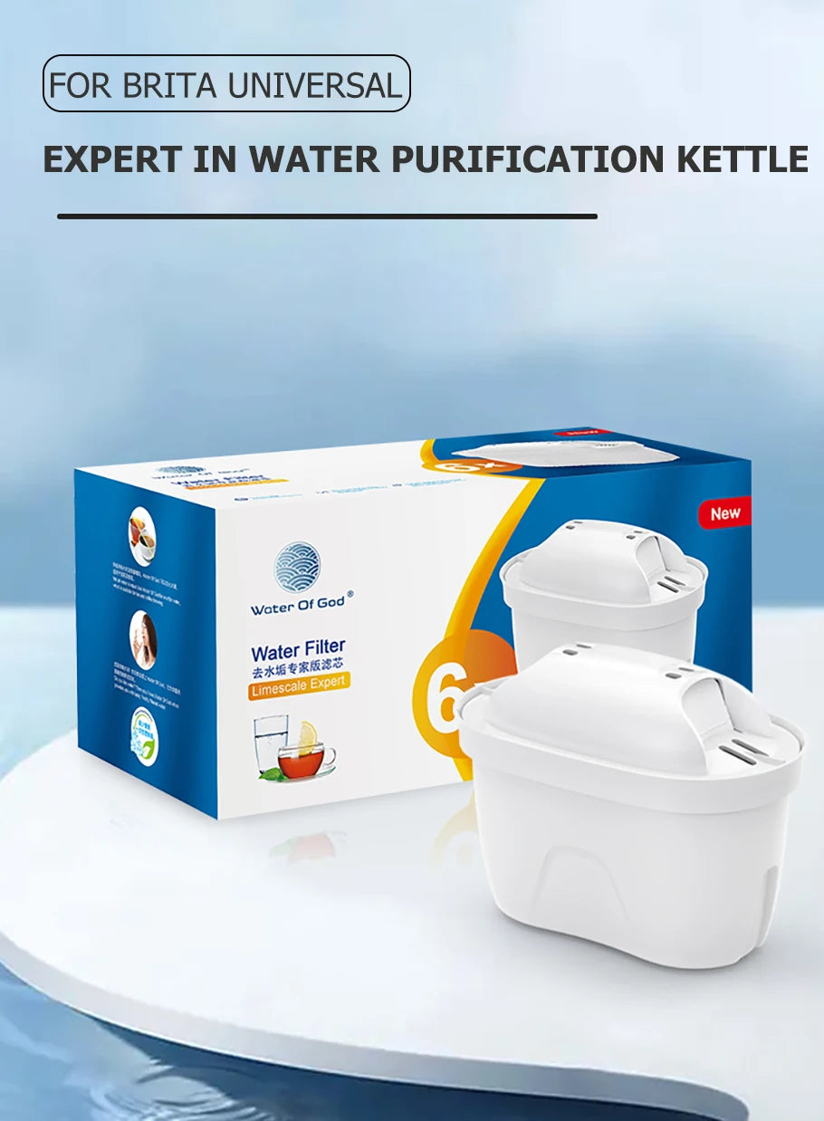 For Brita Maxtra 2PCS/6PCS Water Filters Cartridge Limescale Chlorine Impurities Purify Kettle Activate Carbon Water Filter - Fullshopping
