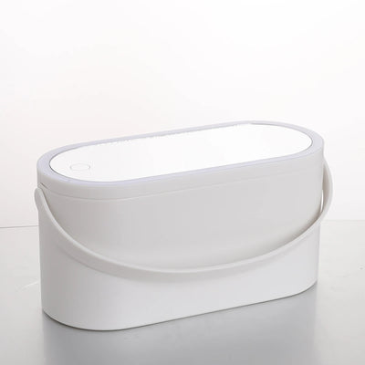 Portable Makeup Box with Light Up Mirror Cosmetic Storage Box Travel Makeup Case - Fullshopping