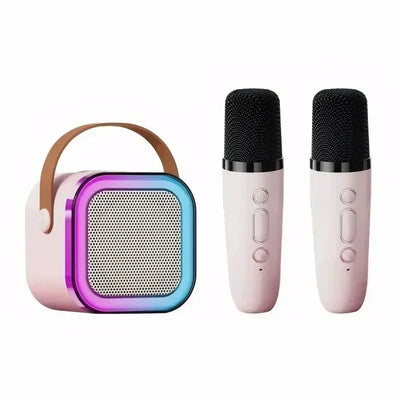 K12 Wireless Bluetooth Speaker Multifunction with 2 Microphone RGB Portable Music Player Karaoke Machine for Child Home Gift - Fullshopping