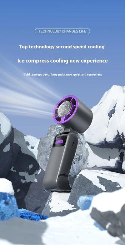 New handheld cooling fan with 100 levels of cooling and folding, portable turbo fan fan - Fullshopping