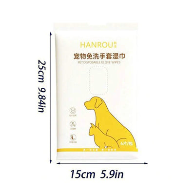 Pet Cleaning Glove Wipes Disposable Pet Grooming Glove for Cats & Dogs, 6 Pieces Per Pack, Pet Cleaning Supplies - Fullshopping