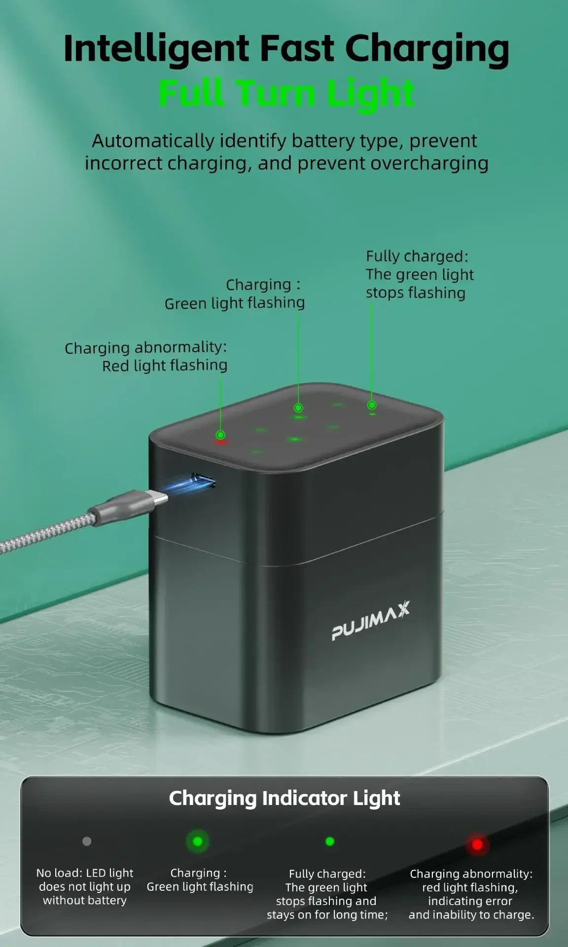 AA/AAA 8 Slots with Smart Charger with 1.5V 4255mWh/3400mWh Lithium Batteries – Fast Charging Battery Charger Set - Fullshopping