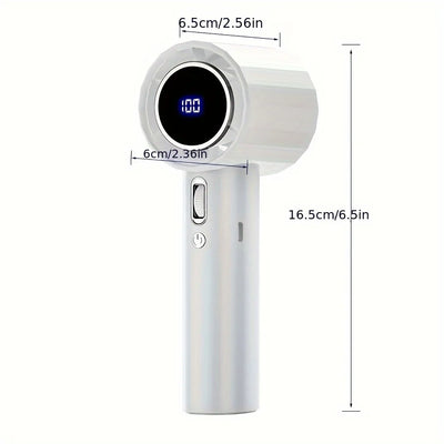 USB Rechargeable Handheld Turbo Fan Outdoor Portable Hand Fan Digital Display Handfan High Speed Fans For Indoor and Outdoor Use - Fullshopping