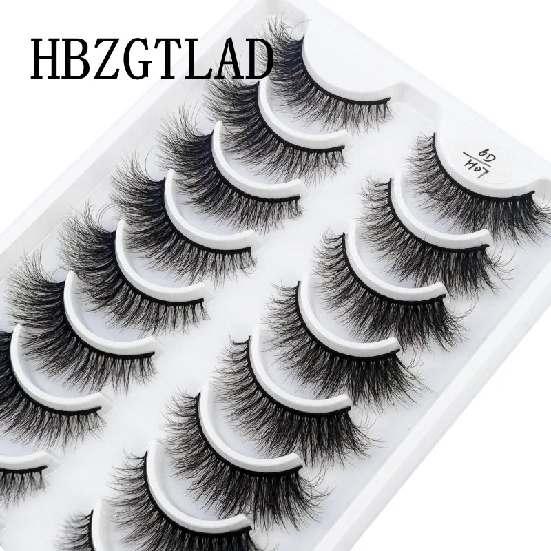 HBZGTLAD 10 pairs Eyelashes 3D Natural Long False Lashes Fluffy Soft Cross Manga Lashes Wispy Natural Eyelash Extension Makeup - Fullshopping