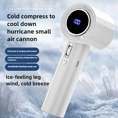 USB Rechargeable Handheld Turbo Fan Outdoor Portable Hand Fan Digital Display Handfan High Speed Fans For Indoor and Outdoor Use - Fullshopping