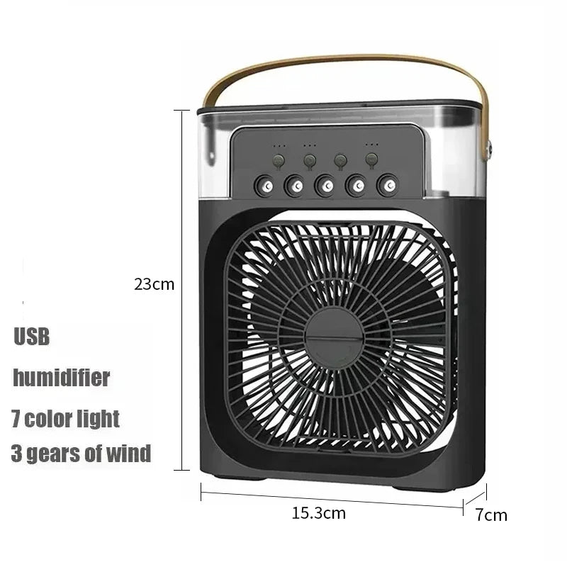New 3 In 1 Fan AIr Conditioner Household Small Air Cooler LED Night Light Portable Humidifier Air Adjustment Fan Office Home Fan - Fullshopping