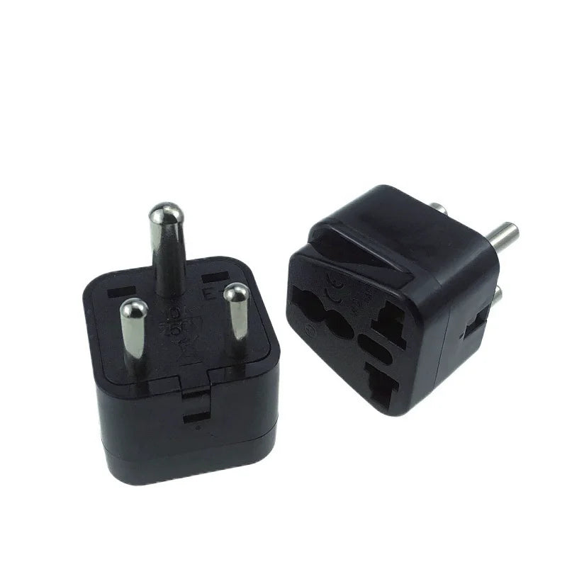 2 in 1 South Africa ZA India IN Plug Adapter Universal Converter Travel Power Plug 3 pins round AC adaptor Plug Type D - Fullshopping