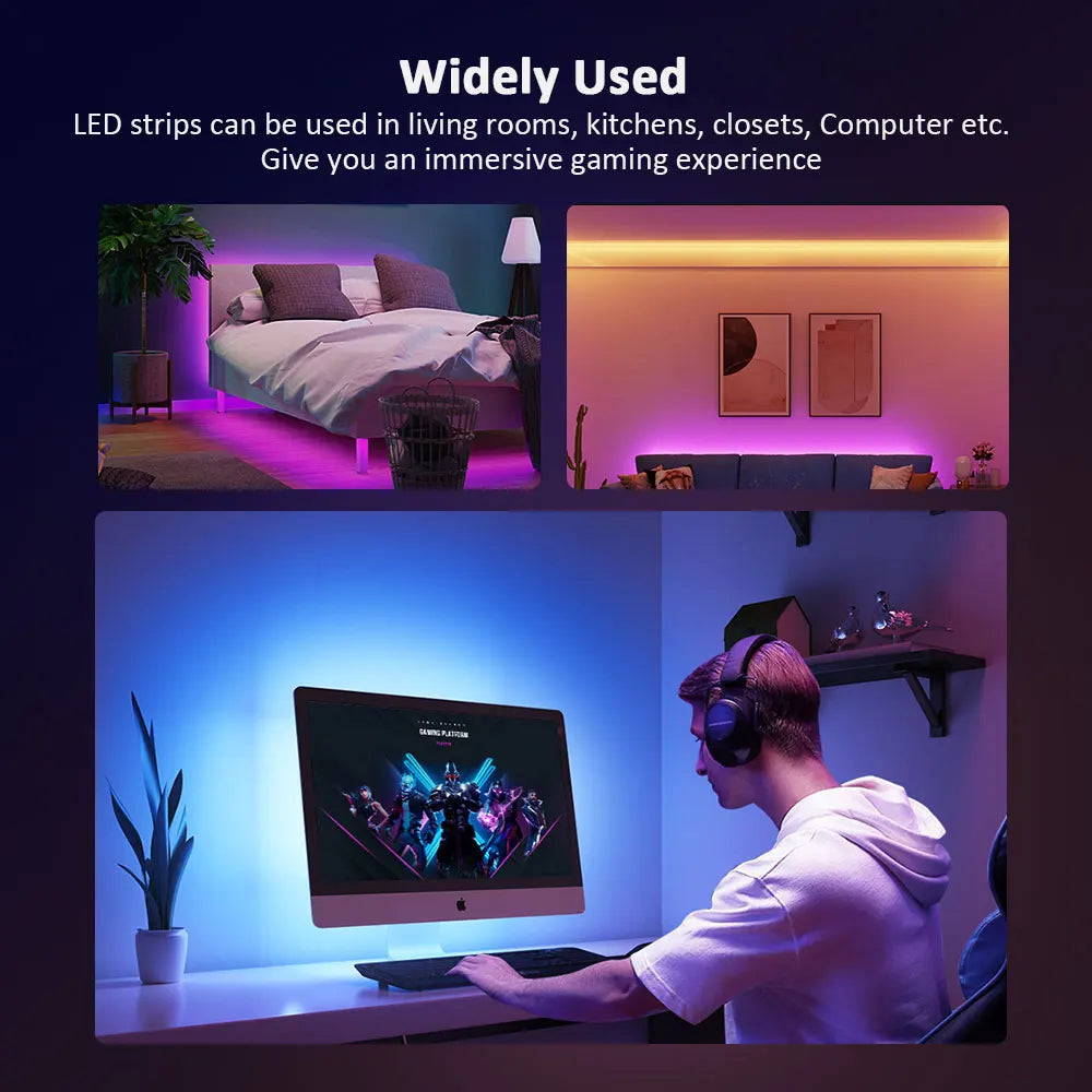 LED Strip Lights RGB 3535 ,5V 1M-30M,16 million colors, RGB , Led Strip Lighting Music Sync, Color Changing for Party Home - Fullshopping