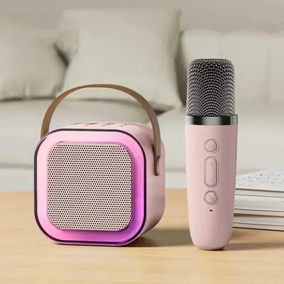 K12 Wireless Bluetooth Speaker Multifunction with 2 Microphone RGB Portable Music Player Karaoke Machine for Child Home Gift - Fullshopping