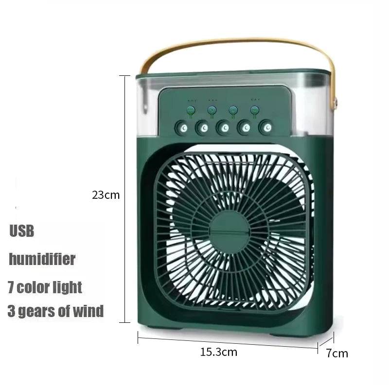 New 3 In 1 Fan AIr Conditioner Household Small Air Cooler LED Night Light Portable Humidifier Air Adjustment Fan Office Home Fan - Fullshopping