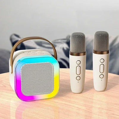 K12 Wireless Bluetooth Speaker Multifunction with 2 Microphone RGB Portable Music Player Karaoke Machine for Child Home Gift - Fullshopping