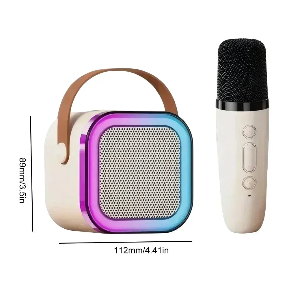 K12 Wireless Bluetooth Speaker Multifunction with 2 Microphone RGB Portable Music Player Karaoke Machine for Child Home Gift - Fullshopping