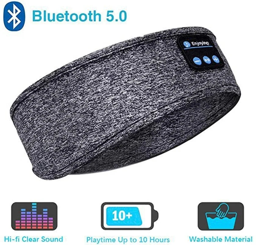 Sleep Mask Bluetooth Sleeping Headphones Headband Thin Soft Elastic Comfortable Wireless Music Headset Eye Mask For Side Sleeper - Fullshopping