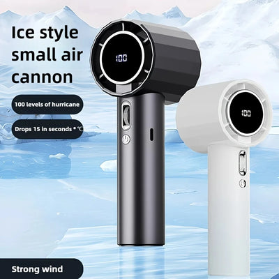 USB Rechargeable Handheld Turbo Fan Outdoor Portable Hand Fan Digital Display Handfan High Speed Fans For Indoor and Outdoor Use - Fullshopping