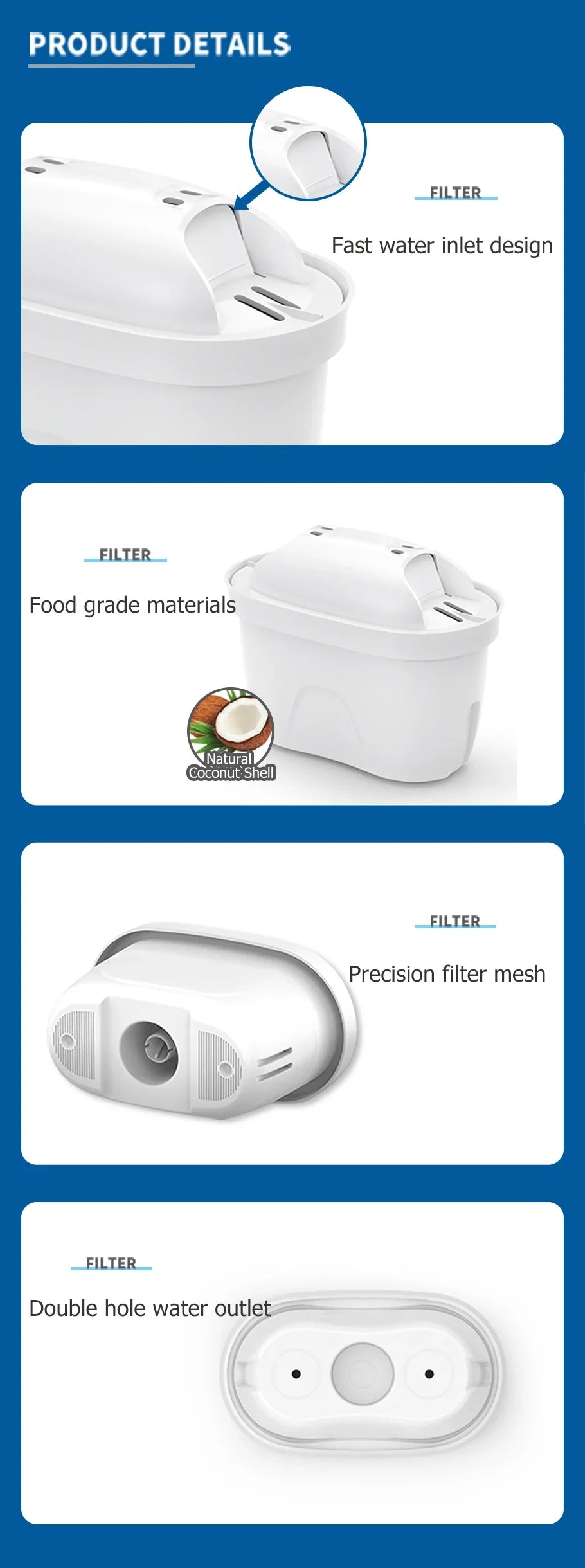 New For Brita Maxtra 2PCS/6PCS Water Filters Cartridge Limescale Chlorine Impurities Purify Kettle Activate Carbon Water Filter - Fullshopping