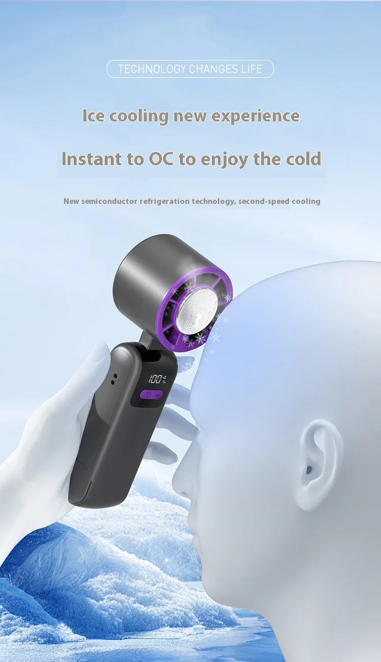 New handheld cooling fan with 100 levels of cooling and folding, portable turbo fan fan - Fullshopping