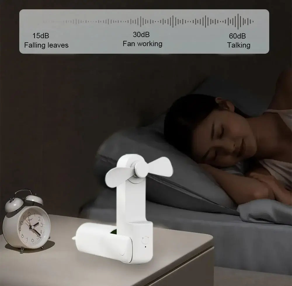 Portable Mini Handheld Fan Small Pocket Fan USB Rechargeable Battery Fan Folding Cooling Hand Fan Mini USB Fan with Power Bank - Fullshopping