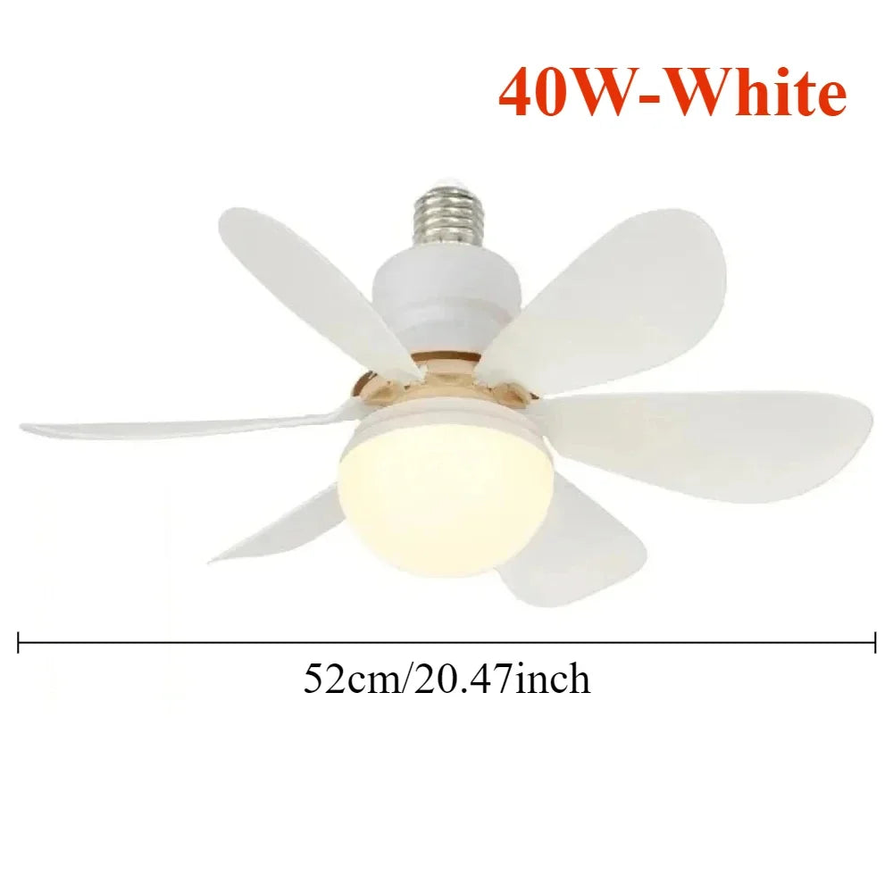 30W/40W Ceiling Fans with Remote Control LED Light Fan, E27 Lamp Base Intelligent Silent Ceiling Fan for Bedroom and Living Room - Fullshopping