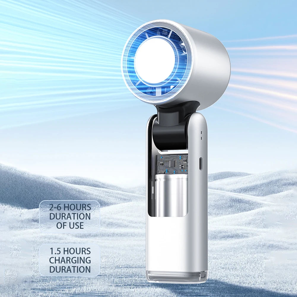 Portable Hand Fan Speed 1-100 Turbos Chilled Mini Bladeless Handheld Fan USB Rechargeable Personal Highspeed Fans Electric Fan - Fullshopping